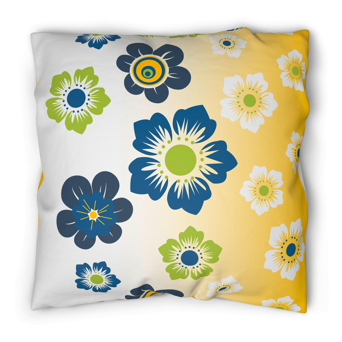 Microfaser Bettwäsche Bettwäsche_Microfaser Blumen - blau/gelb (135,00/200,00cm)