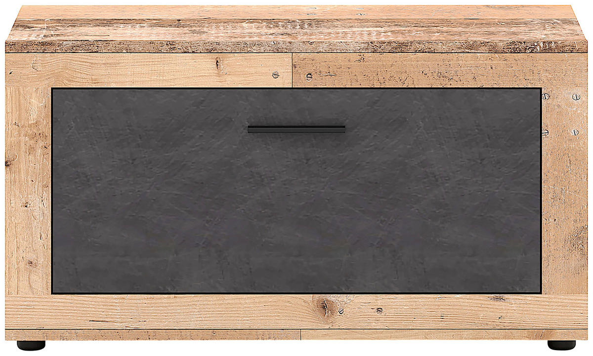 Schuhschrank LUNA 2 Eiche Matera Nachbildung Beton Optik B/H/T: ca. 88,9x48x40 cm LUNA 2 - Eiche/Beton (88,90/48,00/40,00cm) - WIPMEB