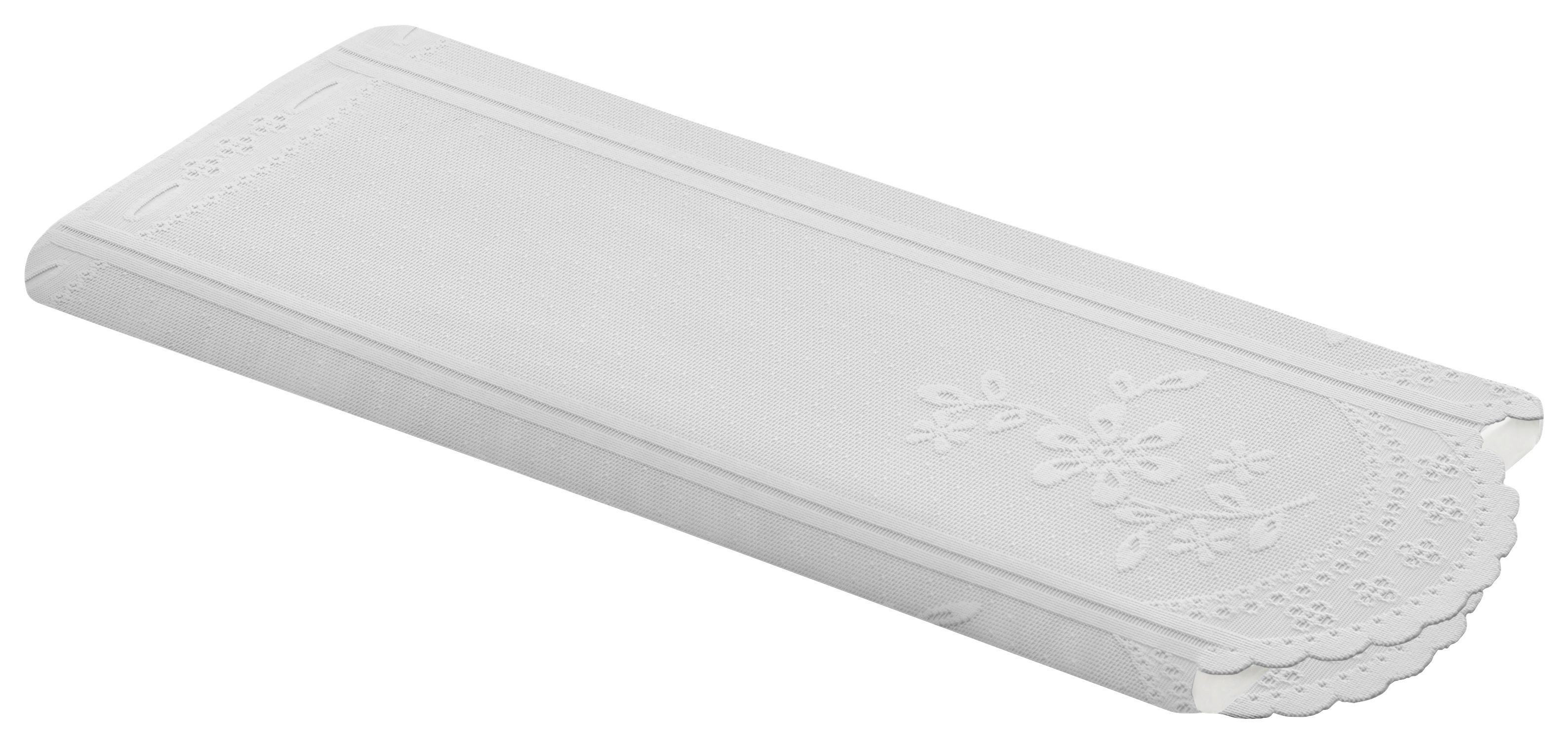 Scheibengardinen-Meterware weiß H: ca. 60 cm Scheibengardine - weiß (60,00cm)