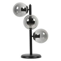 Opviq Tischleuchte schwarz Metall Glas B/H/L: ca. 20x55x20 cm E27 3 Brennstellen Tischleuchte_8730-3 - schwarz (20,00/20,00/55,00cm) - Opviq