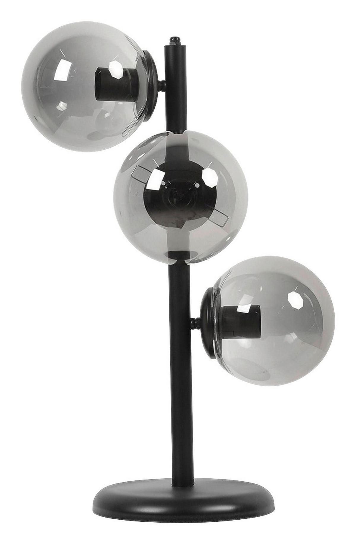 Opviq Tischleuchte schwarz Metall Glas B/H/L: ca. 20x55x20 cm E27 3 Brennstellen Tischleuchte_8730-3 - schwarz (20,00/20,00/55,00cm) - Opviq