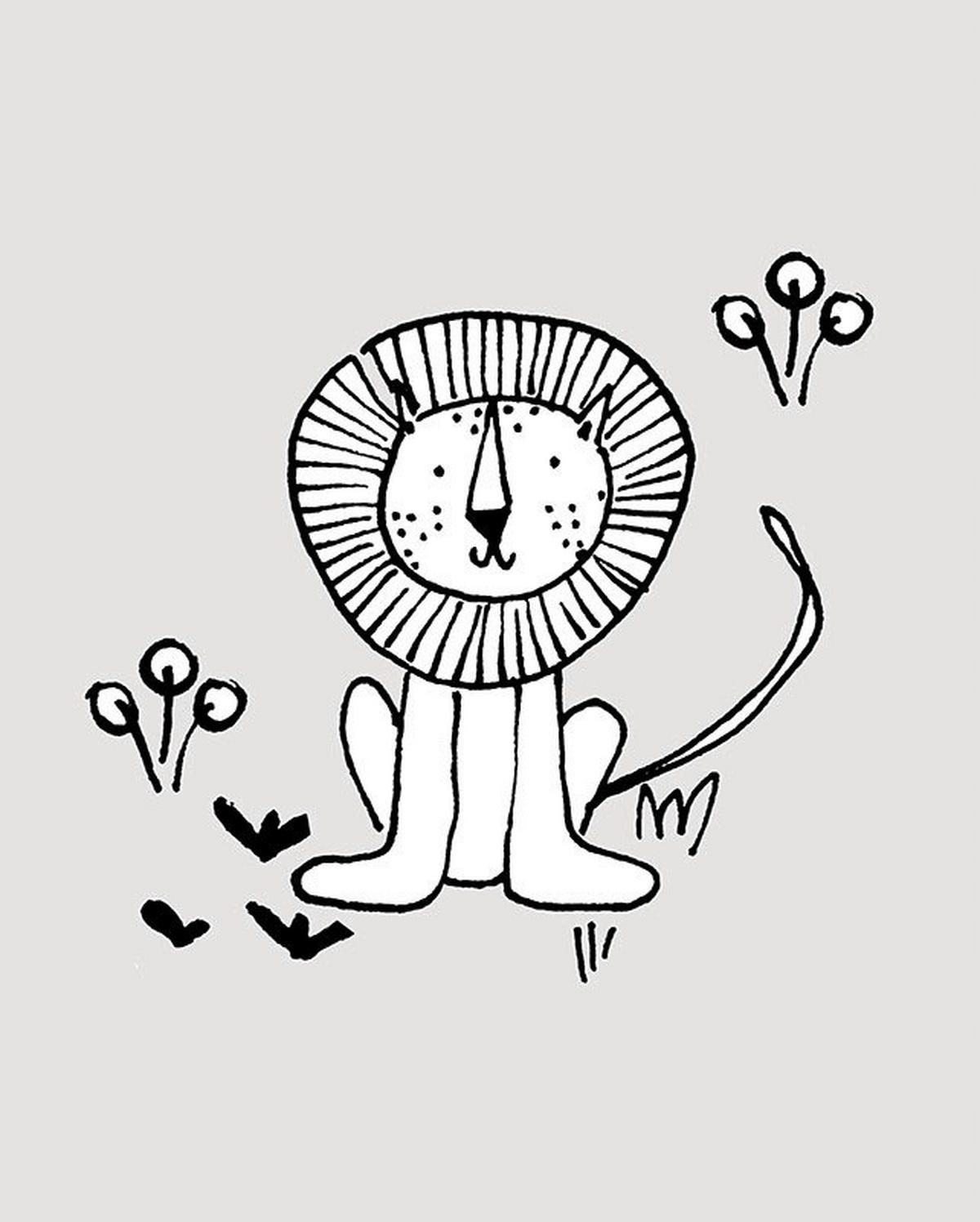 Komar Poster Scribble Lion Löwe B/L: ca. 40x50 cm Scribble Lion - (40,00/50,00cm) - Komar