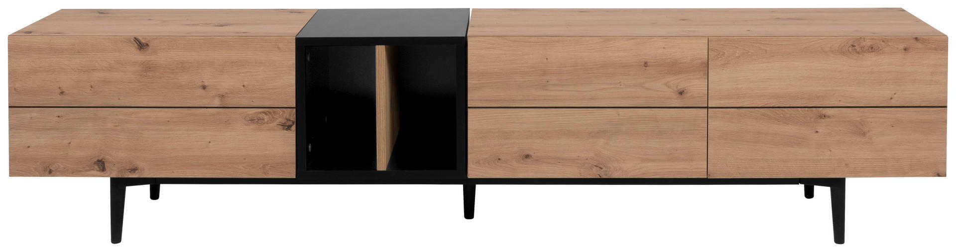 TV-Lowboard Nola B/H/T: ca. 195x48x37 cm Nola - Eiche/schwarz (195,00/48,00/37,00cm)