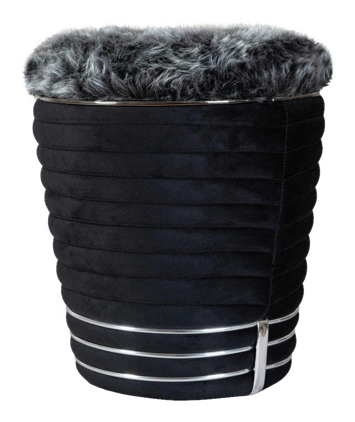 360 Living Hocker Doric 300 schwarz Graphit H/D: ca. 50x42 cm Doric 300 - schwarz/Graphit (42,00/50,00cm) - 360 Living