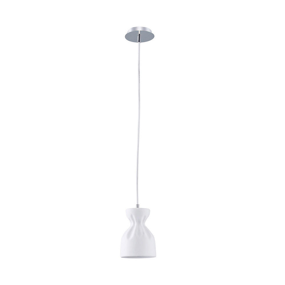 SPOT Light Pendelleuchte 1970102 weiß Chrom Keramik Metall L/D: ca. 120x12 cm E14 1 Brennstellen Noelle - weiß/Chrom (12,00cm) - SPOT Light