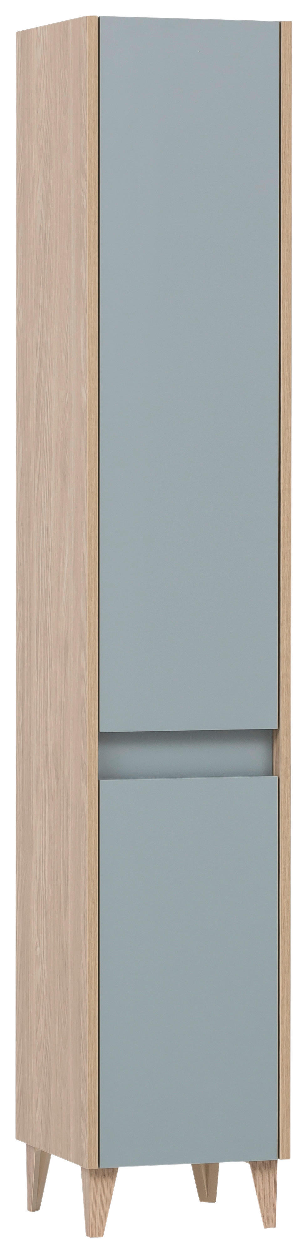 Hochschrank Elba Eiche hell Nachbildung taubenblau B/H/T: ca. 30,2x170x33 cm