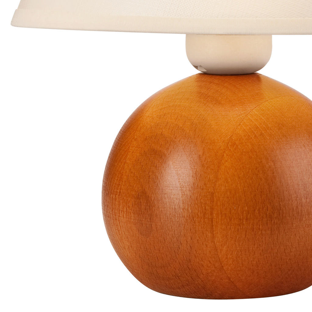 Thumbnail - Lamkur Tischleuchte BALL 33082 rustikal Stoff Stahl Holz H/L: ca. 24x19 cm E27 1 Brennstellen