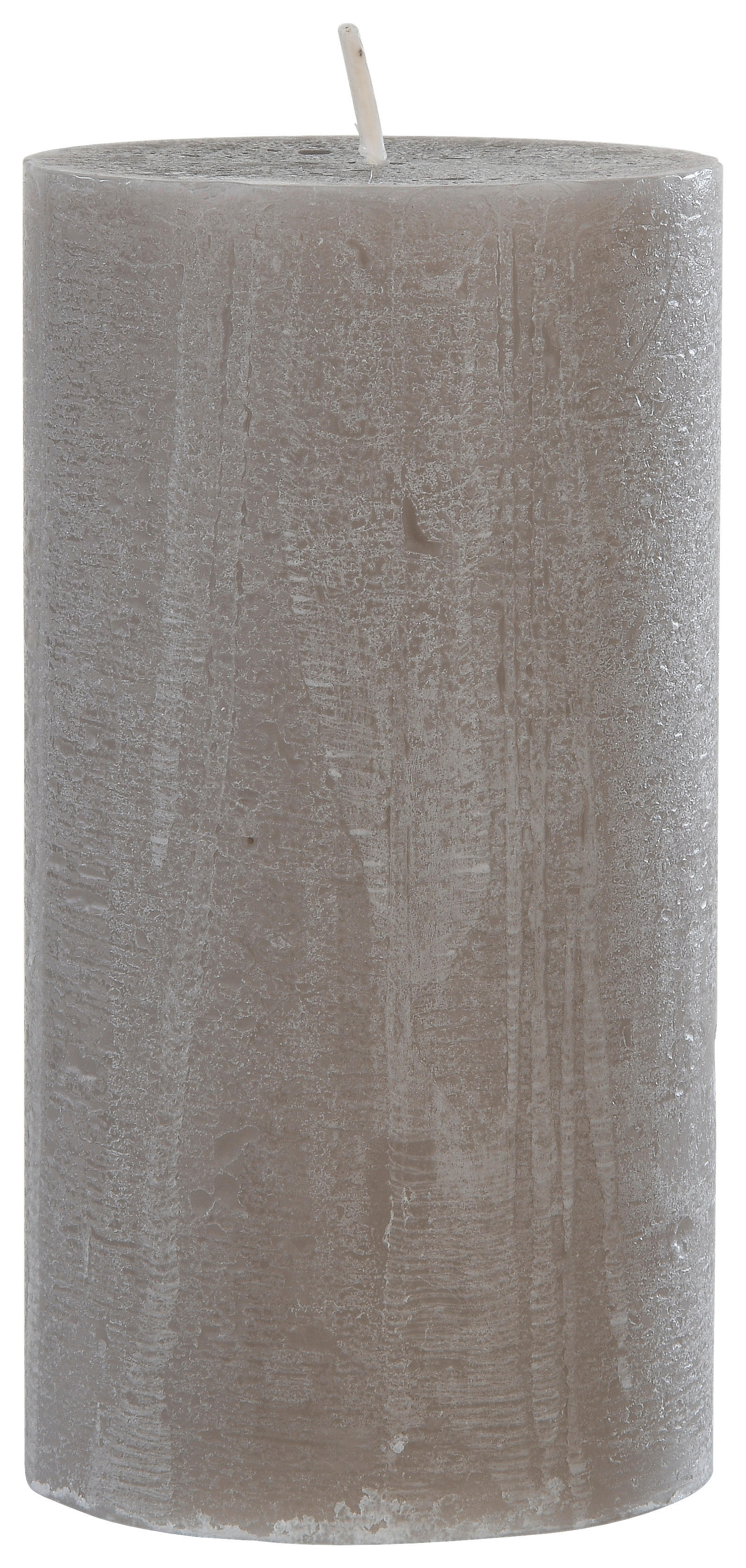 Rustic-Kerze grau B/H/L: ca. 6,8x13x6,8 cm Kerze_Rustic 130/68mm - grau (6,80/6,80/13,00cm)