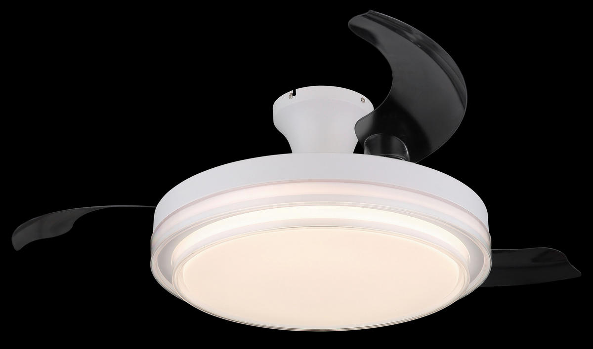 GLOBO LED-Deckenventilator weiß Opal klar H/D: ca. 27,5x106,6 cm max. 40 W BELIZ - klar/weiß (106,60/27,50cm) - GLOBO