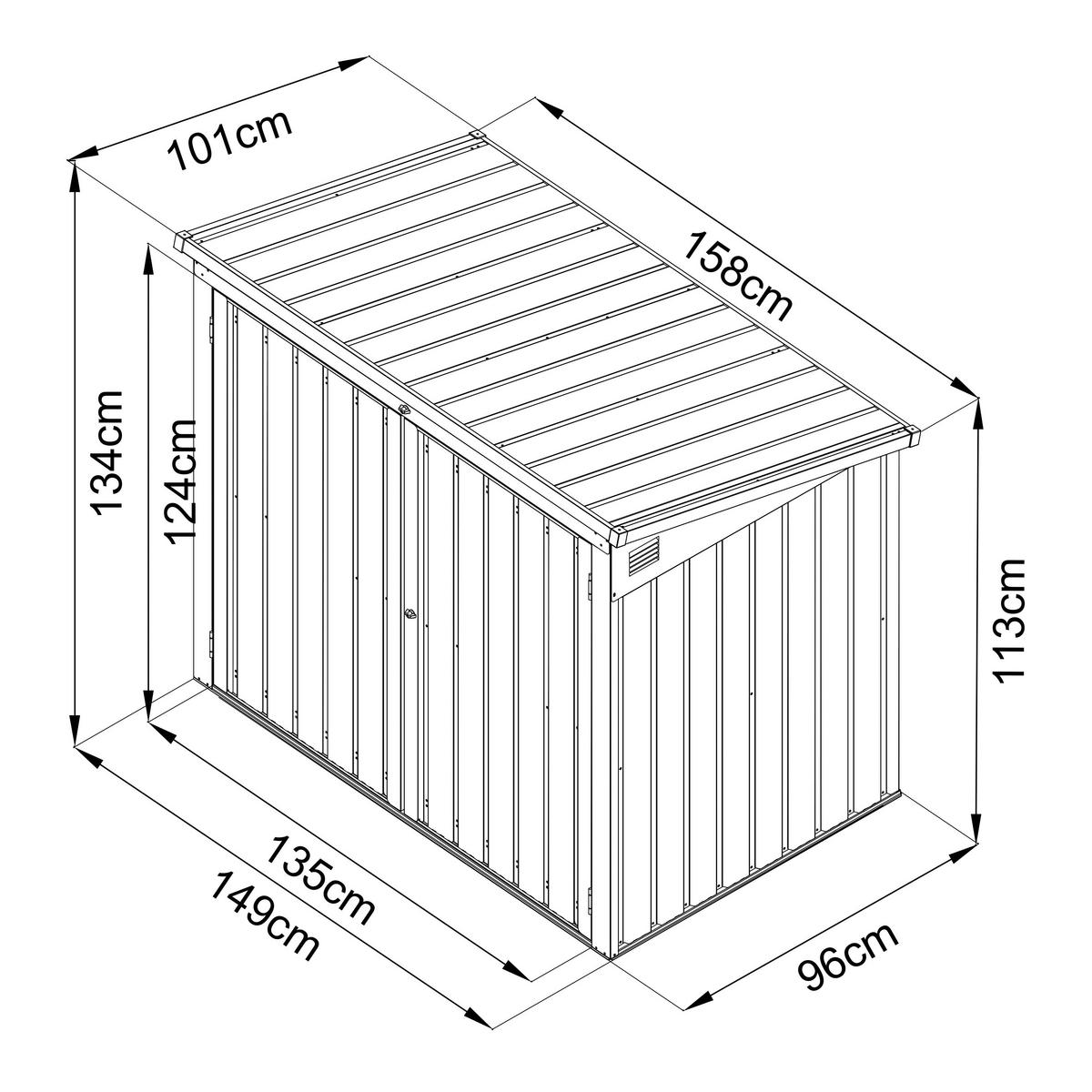 AXI Outdoor Living Mülltonnenbox Oscar anthrazit B/H/L: ca. 158x134x101 cm Oscar - anthrazit (101,00/158,00/134,00cm) - AXI Outdoor Living