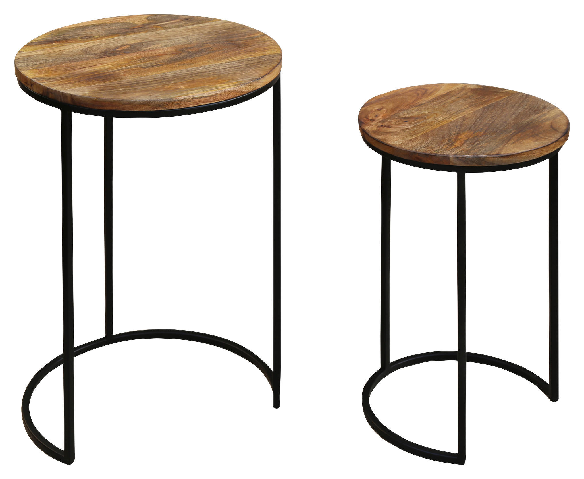 Thumbnail - Beistelltisch JARON natur schwarz Echtholz Metall