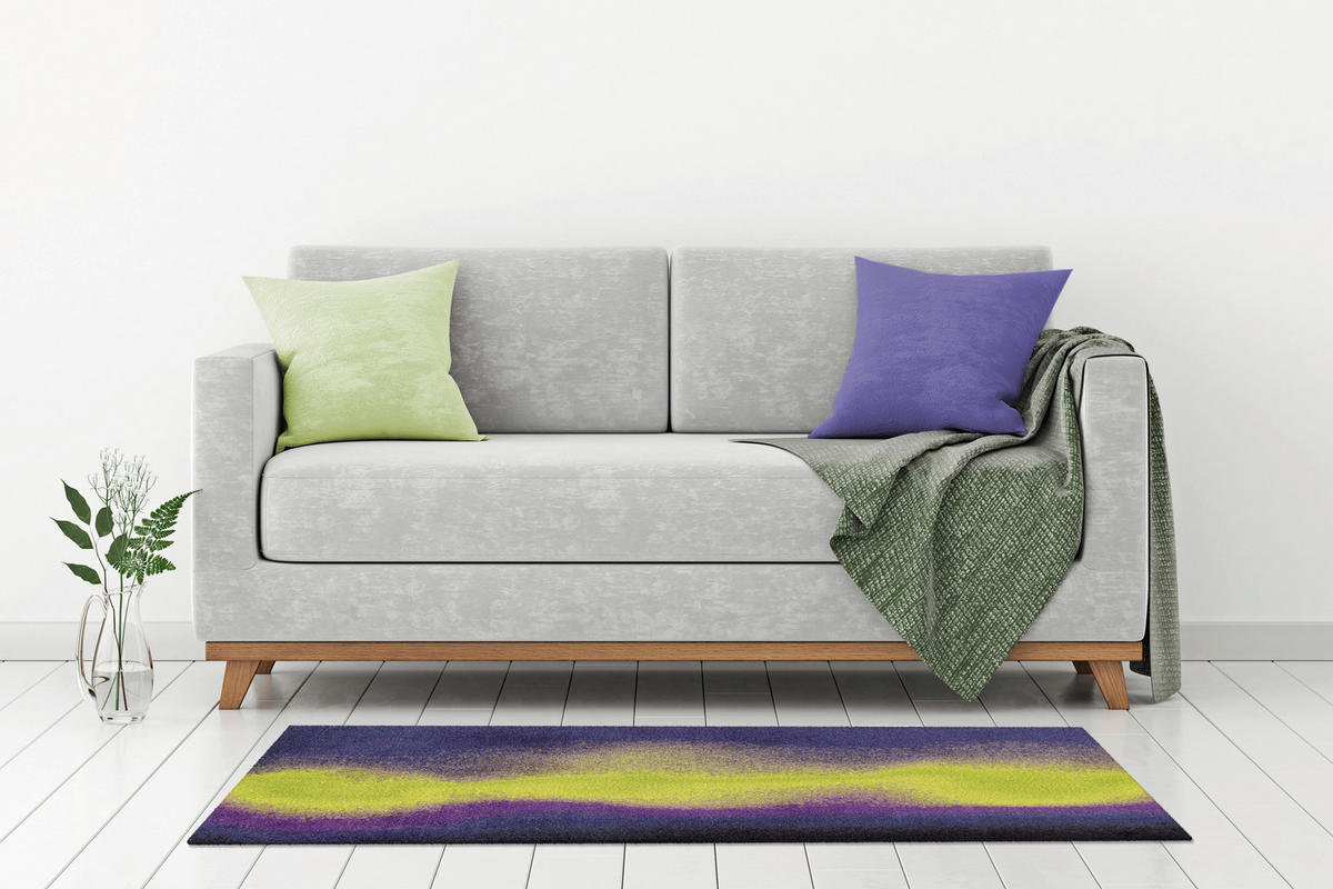 Arte Espina Kurzflorteppich Living Mat 28 gelb B/L: ca. 64x168 cm Living Mat 28 - gelb/violett (64,00/168,00cm) - Arte Espina