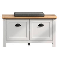 Sitzbank Landside Lichtgrau Eiche Artisan Nachbildung B/H/T: ca. 91x49x41 cm Landside - Lichtgrau/Eiche (91,00/49,00/41,00cm) - Trendteam