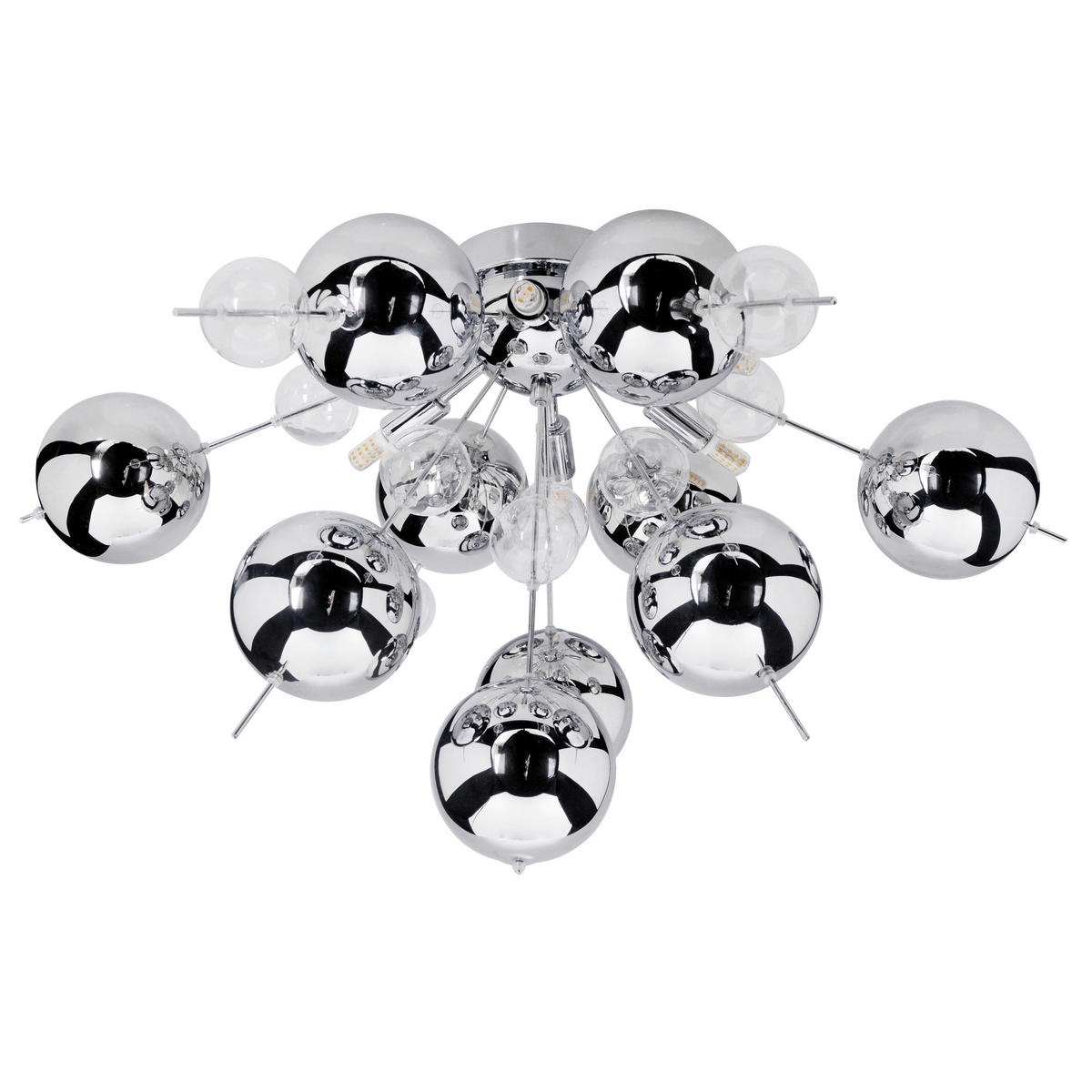 Näve Leuchten Deckenleuchte Chrom Glas Metall B/H/T/D: ca. 57x38x57x57 cm G9 6 Brennstellen EXPLOSION - Chrom (57,00/38,00/57,00cm) - Näve Leuchten