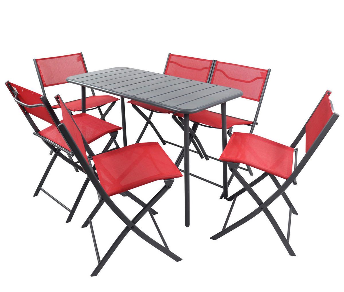 VCM Gartensitzgruppe Sumila rot Stahl B/H/L: ca. 45x79x46 cm Sumila - rot (46,00/45,00/79,00cm) - VCM