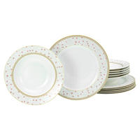 CreaTable Tafelservice Emilia weiß Porzellan 12 tlg. Emilia - weiß/creme - CreaTable