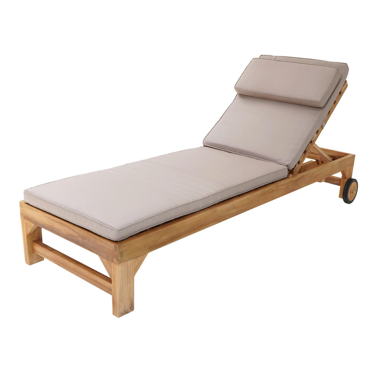 AXI Outdoor Living Gartenliege Rama braun Teakholz B/H/L: ca. 65x30x200 cm Rama - braun/beige (200,00/65,00/30,00cm) - AXI Outdoor Living