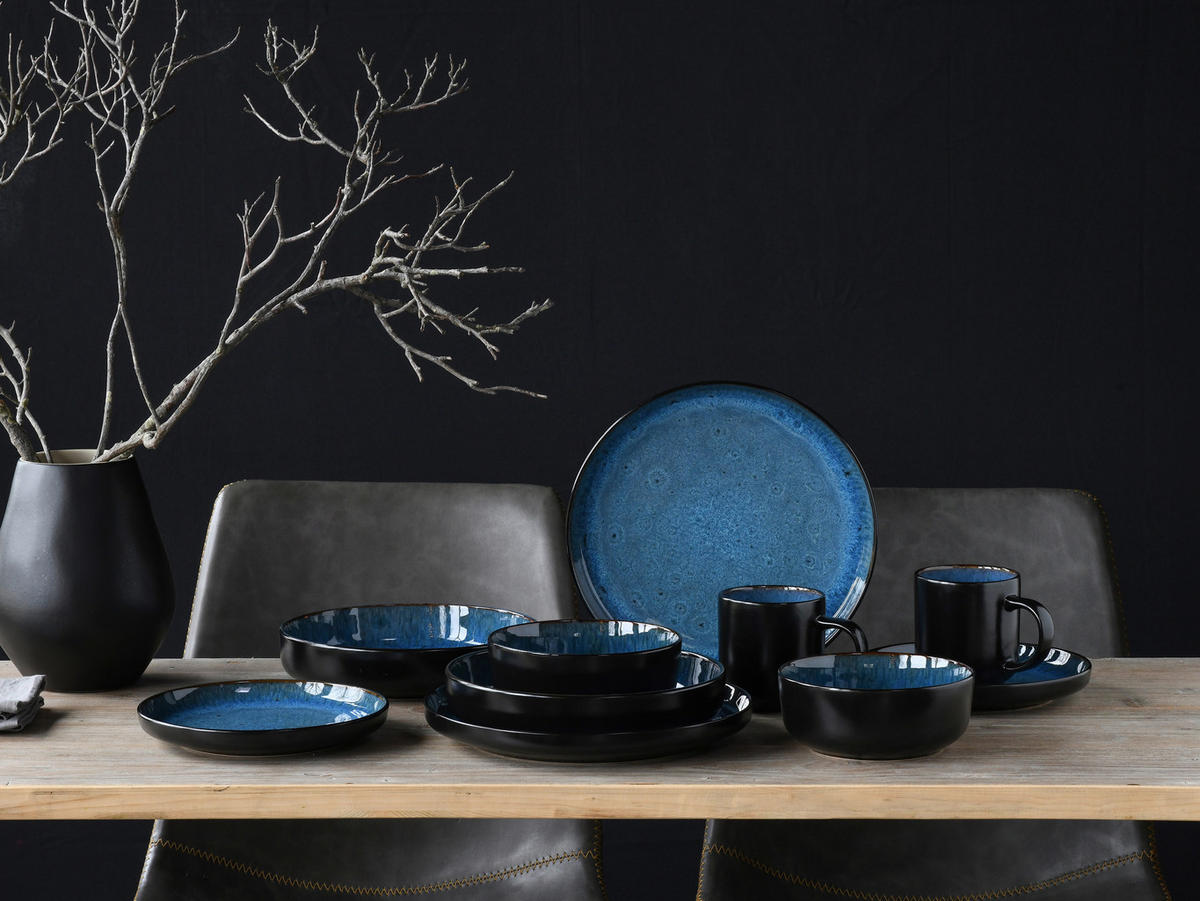 CreaTable Kombiservice Nordic Fjord blau Steinzeug 10 tlg. Nordic Fjord - blau - CreaTable