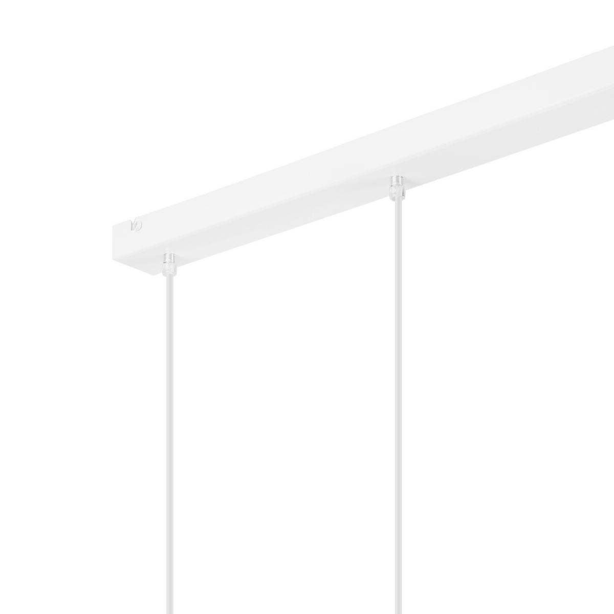 Lamkur Pendelleuchte weiß Stahl Holz B/H/L: ca. 13x80x70 cm E27 3 Brennstellen NICO - weiß (70,00/13,00/80,00cm) - Lamkur