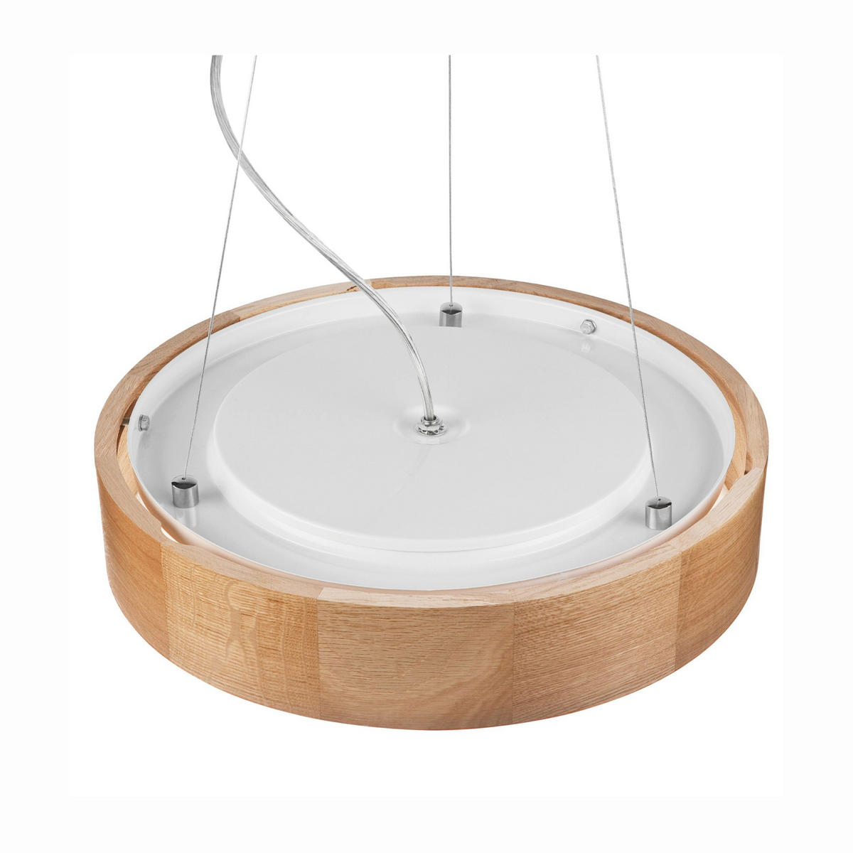 Lamkur Deckenleuchte weiß Holz Glas B/H/L: ca. 38x80x38 cm E27 2 Brennstellen EVELINE - weiß (38,00/38,00/80,00cm) - Lamkur