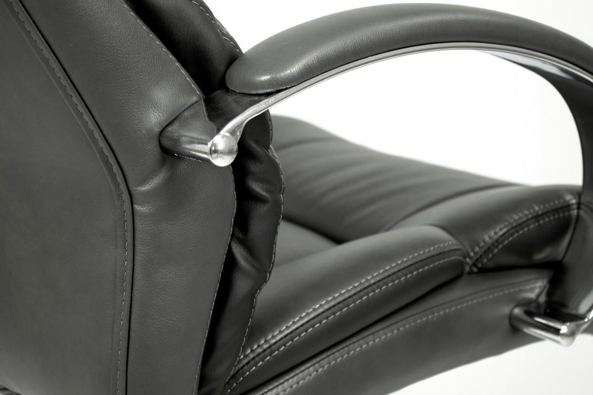 XXL-Chefsessel PAUL-XXL grau Chrom Kunstleder Metall PAUL-XXL - Chrom/grau - byLIVING