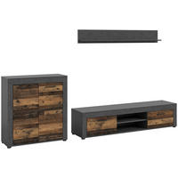 Wohnwand Jam Matera Nachbildung Old Wood Nachbildung B/H/T: ca. 159x255x35 cm Jam - (159,00/255,00/35,00cm) - xonox.home