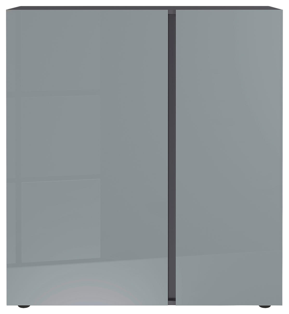 Kommode Mesa Graphit Nachbildung Silbergrau Hochglanz B/H/T: ca. 94x103x43 cm Mesa - Graphit/Silbergrau (94,00/103,00/43,00cm)