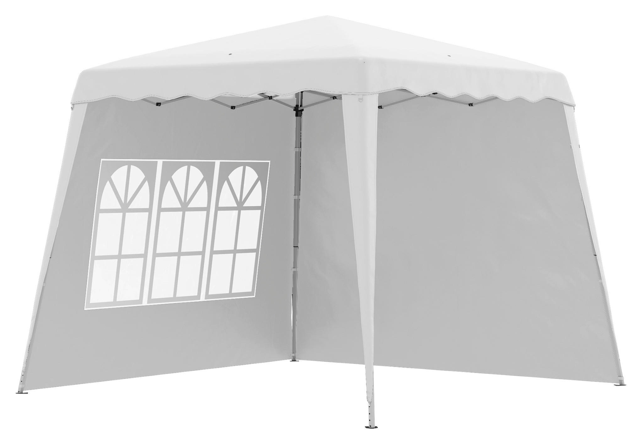Outsunny Pavillon weiß Edelstahl B/H/L: ca. 240x240x250 cm Pavillon - weiß (250,00/240,00/240,00cm) - Outsunny