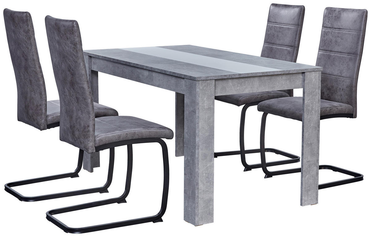 Schwingstuhl Peggy grau Microfaser B/H/T: ca. 43x103x58 cm Peggy - schwarz/grau (43,00/103,00/58,00cm)