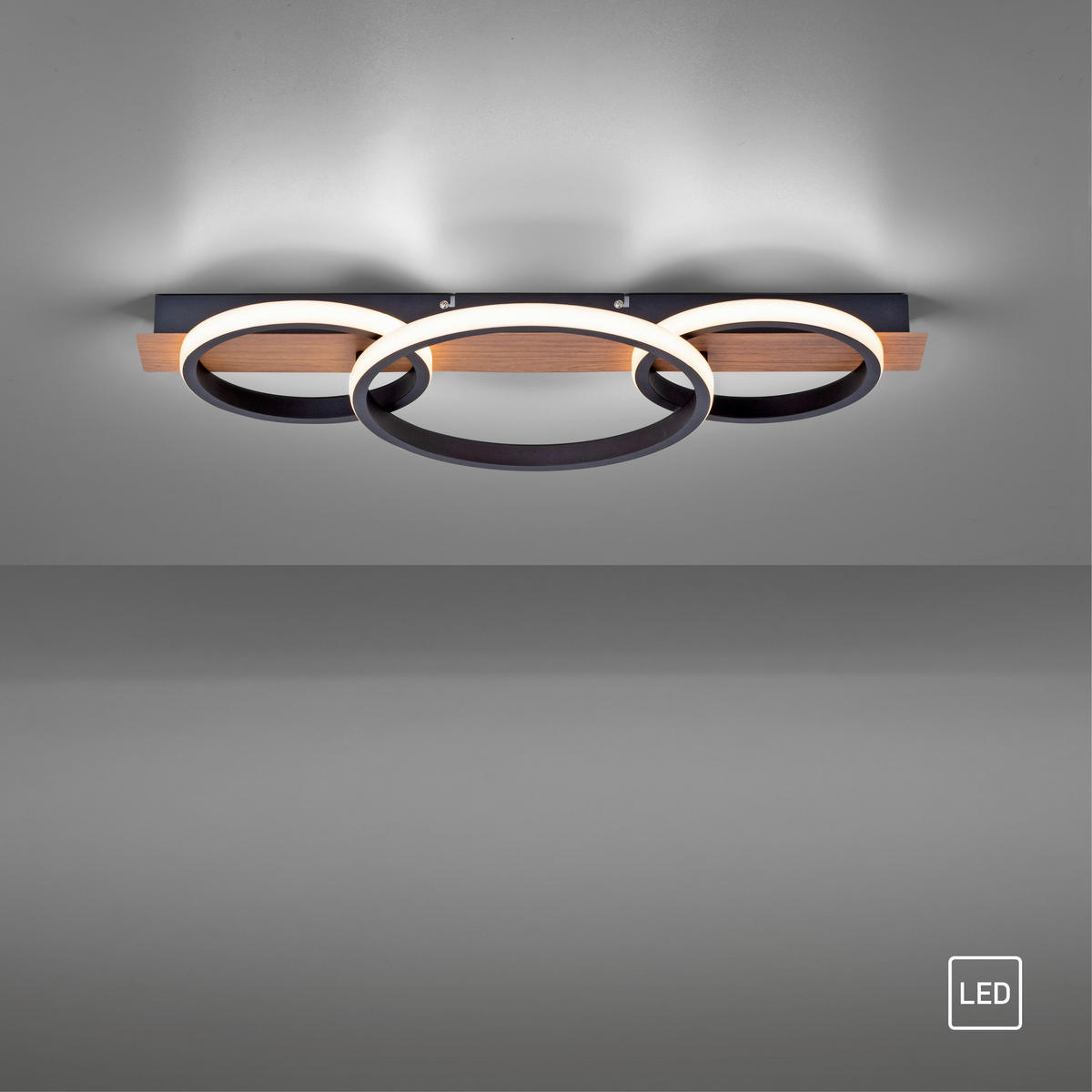 Just Light LED-Deckenleuchte TROOPER 15616-78 natur weiß schwarz Metall Kunststoff B/H/T: ca. 30x8x68 cm 1 Brennstellen TROOPER - weiß/natur (30,00/8,00/68,00cm) - Just Light