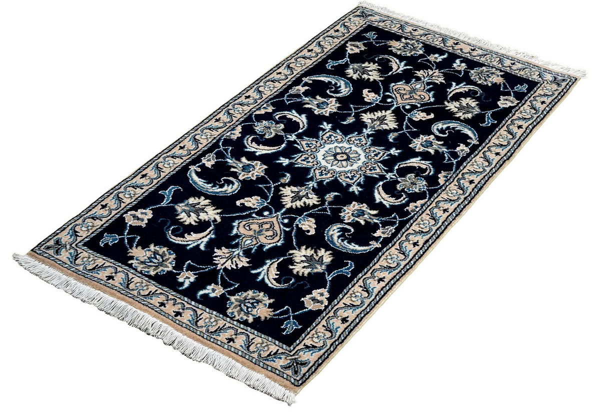PersaTepp Teppich Nain 12La beige B/H/L: ca. 69x1x139 cm Nain 12La - blau/beige (139,00/69,00/1,00cm) - PersaTepp