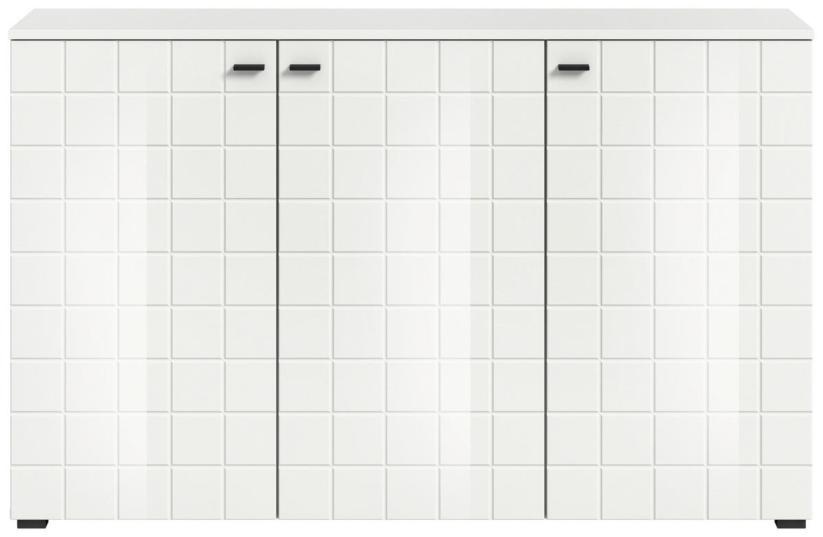 Sideboard Monte weiß weiß Hochglanz B/H/T: ca. 138x86x37 cm Monte - weiß (138,00/86,00/37,00cm)