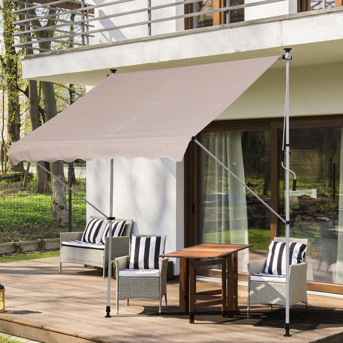 Klemm-Markise beige B/L: ca. 200x150 cm Klemmmarkise - beige (200,00/150,00cm) - Outsunny