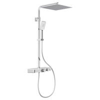 Überkopf-Brauseset mit Thermostatarmatur OCEAN Chrom B/H/T: ca. 47x88,5x10,6 cm OCEAN - weiß/Chrom (47,00/88,50/10,60cm) - SCHÜTTE