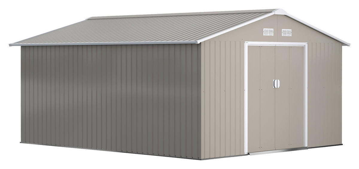 Outsunny Gerätehaus hellgrau B/H/L: ca. 386x200x340 cm Gerätehaus - hellgrau (340,00/386,00/200,00cm) - Outsunny