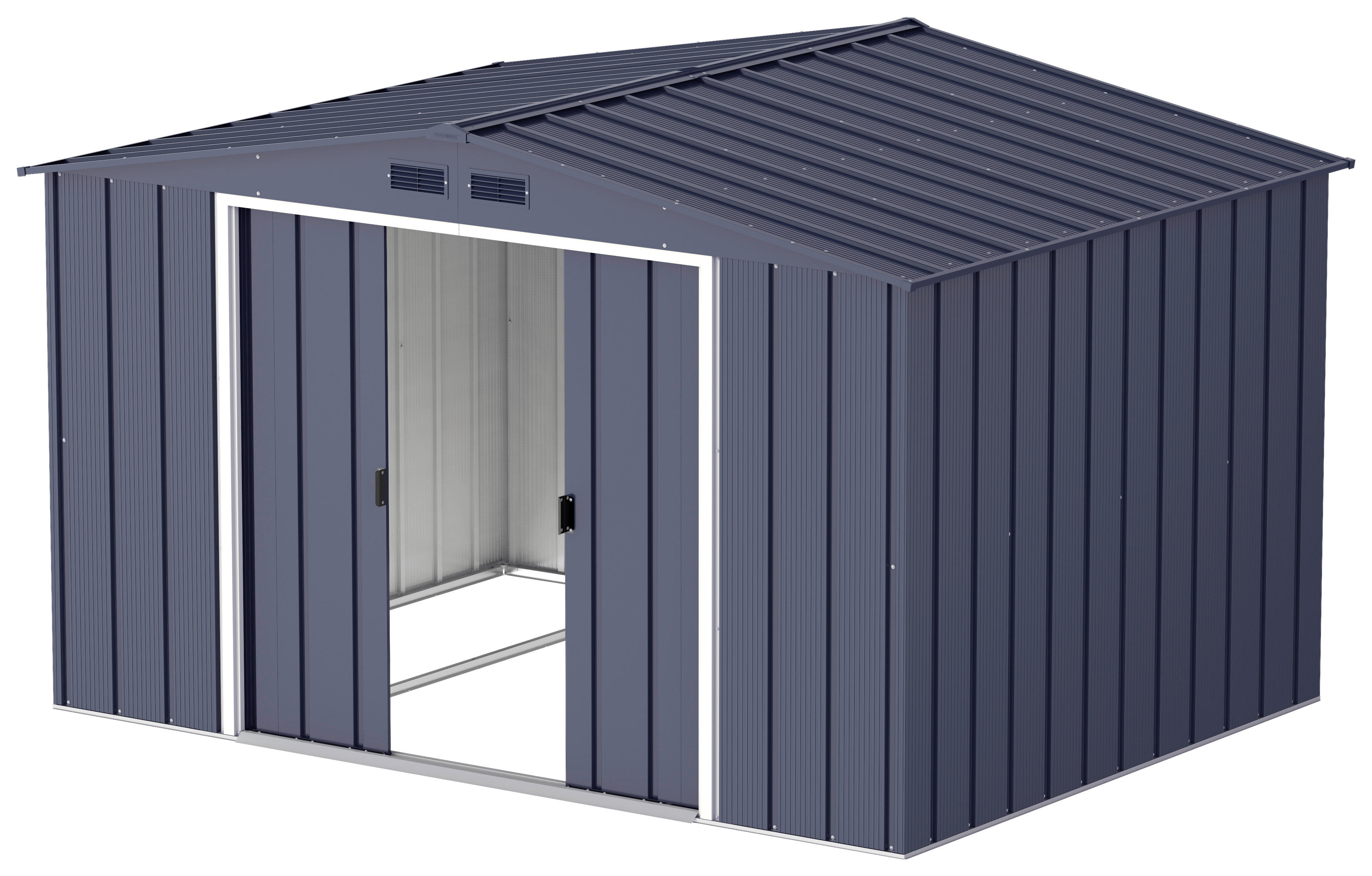 VCM Gerätehaus anthrazit Metall B/H/L: ca. 322x196x234 cm Gerätehaus mit Schiebetür - anthrazit (234,00/322,00/196,00cm) - VCM