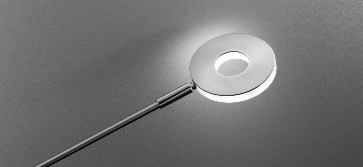 Fischer & Honsel LED-Stehleuchte 40107 Chrom nickel matt Metall H/D: ca. 150x23 cm 1 Brennstellen Dent - nickel matt/Chrom (23,00/150,00cm) - Fischer & Honsel