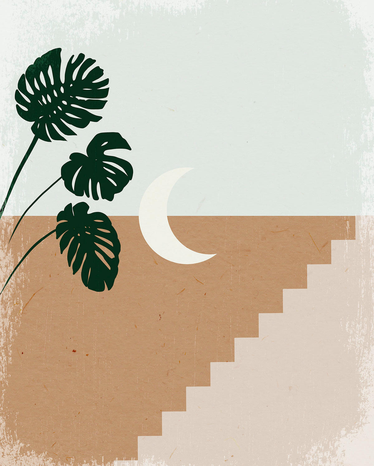 Komar Poster Silence Crescent Moon Pflanzen B/L: ca. 40x50 cm Silence Crescent Moon - (40,00/50,00cm) - Komar