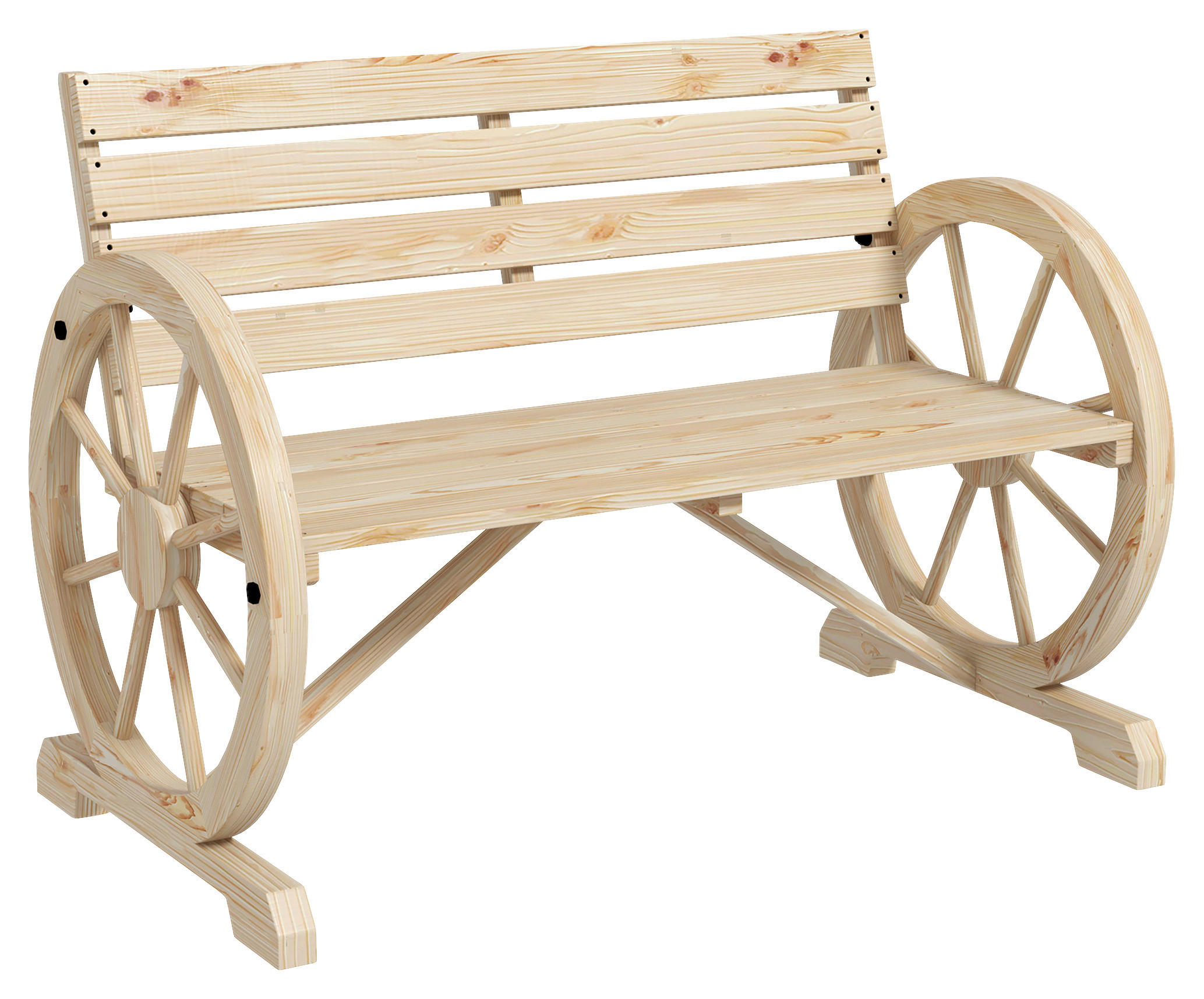 Outsunny Gartenbank natur Holz B/H/L: ca. 56x105,5x79 cm Gartenbank - natur (79,00/56,00/105,50cm) - Outsunny