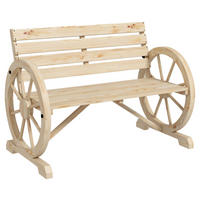 Outsunny Gartenbank natur Holz B/H/L: ca. 56x105,5x79 cm Gartenbank - natur (79,00/56,00/105,50cm) - Outsunny