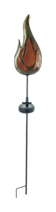 LED-Solar Erdspieß NV5244956 bronze Metall H/T/L: ca. 84x7x13 cm Flamme - bronze (13,00cm) - Näve Leuchten