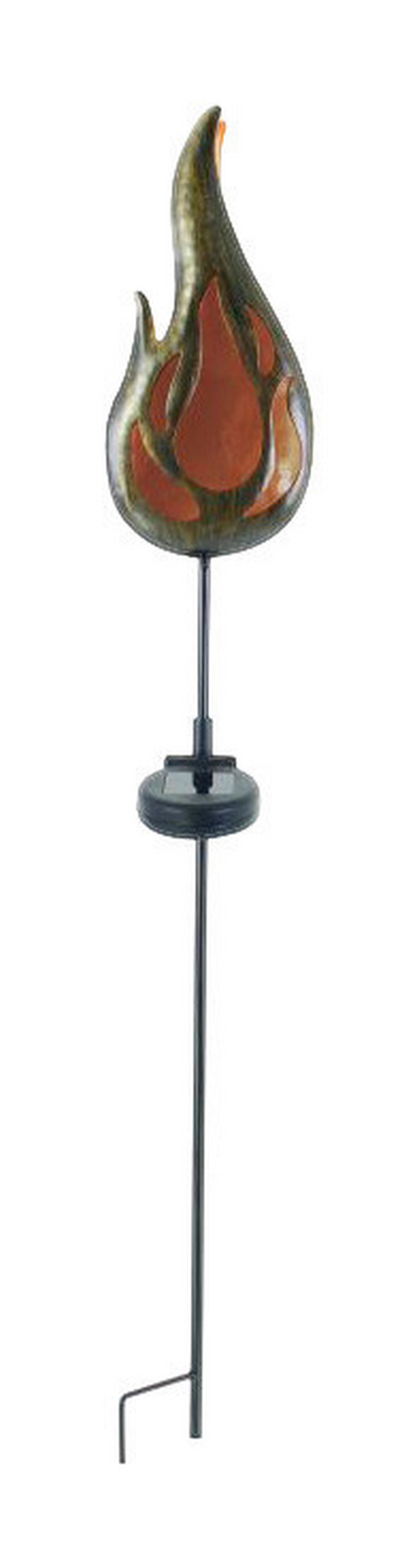 LED-Solar Erdspieß NV5244956 bronze Metall H/T/L: ca. 84x7x13 cm Flamme - bronze (13,00cm) - Näve Leuchten