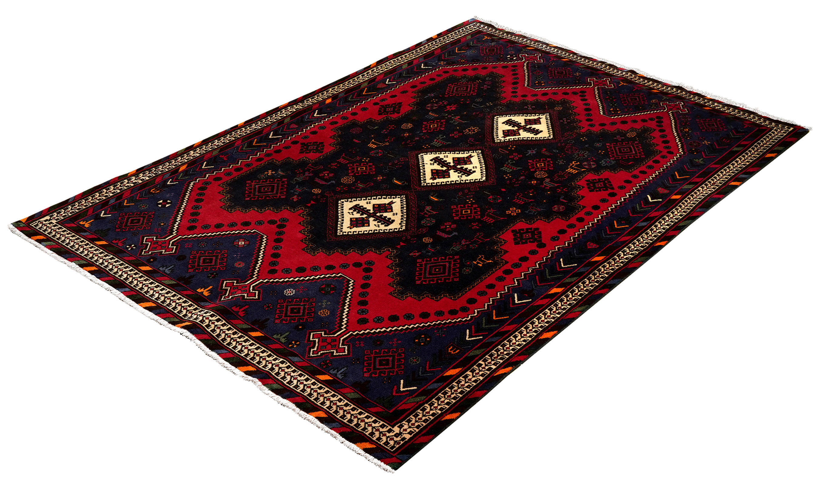 PersaTepp Teppich Afshar beige B/H/L: ca. 162x1x233 cm Afshar - blau/beige (233,00/162,00/1,00cm) - PersaTepp