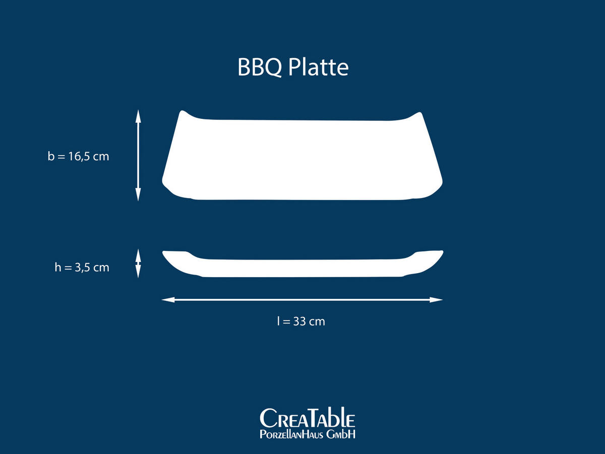 CreaTable Servierplatte NATURE COLLECTION blau Steinzeug B/L: ca. 165x33 cm NATURE COLLECTION - blau (165,00/33,00cm) - CreaTable
