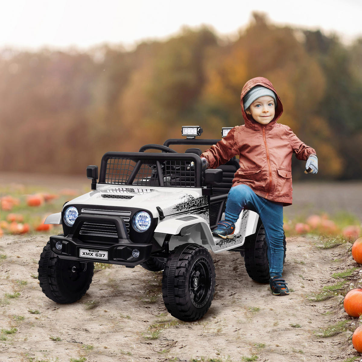 AIYAPLAY Kinder-Elektroauto weiß B/H/L: ca. 67x68,5x109 cm Kinder-Elektroauto - weiß (109,00/67,00/68,50cm) - AIYAPLAY
