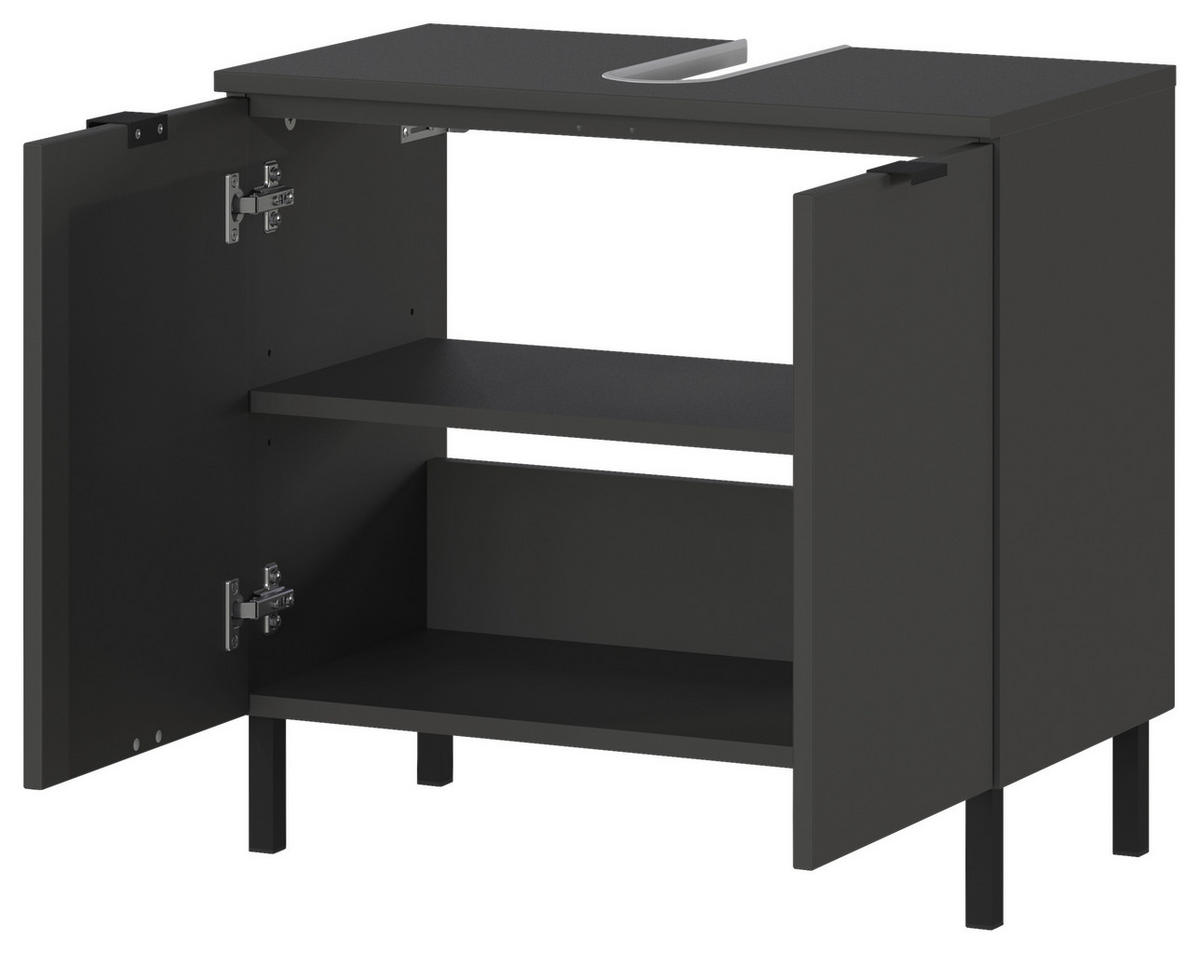 Waschbeckenunterschrank 1980-547 Graphit B/H/T: ca. 60x56x34 cm 1980-547 - Graphit (60,00/56,00/34,00cm) - Germania