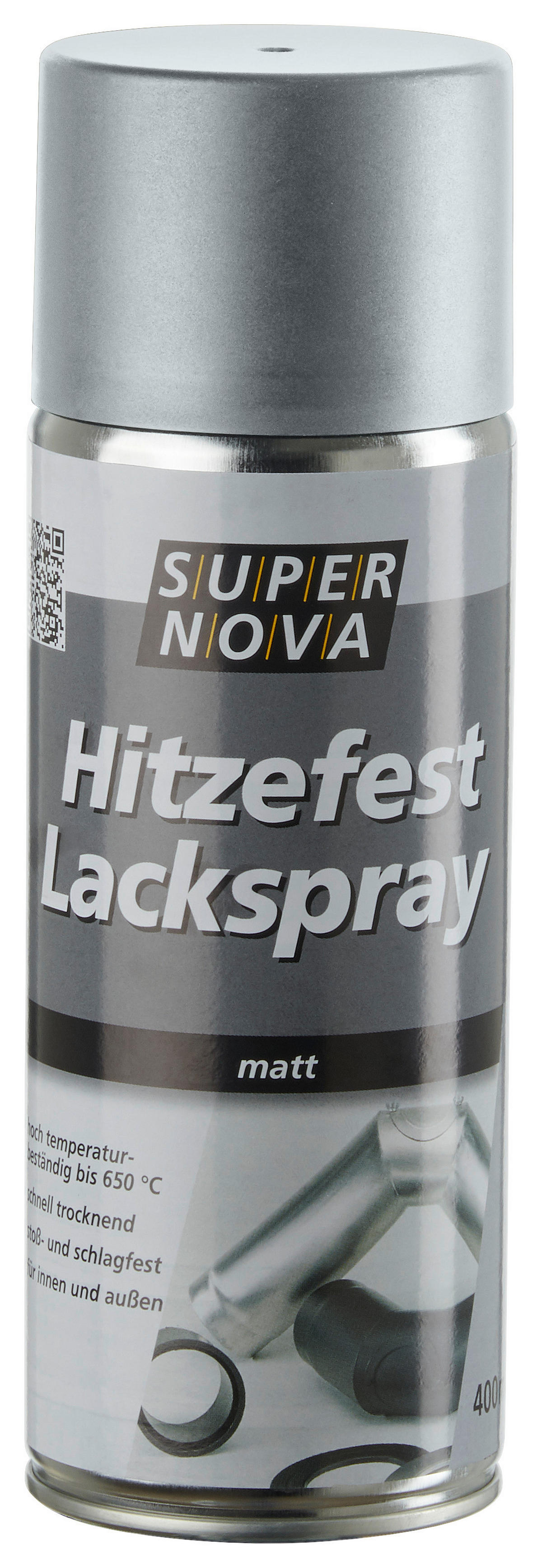 Super-Nova Lackspray Hitzefest silber seidenmatt ca. 0,4 l Lackspray-Hitzefest 400ml - silber (400ml) - Super-Nova