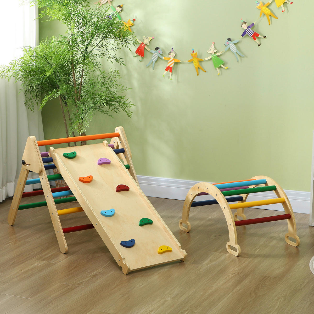 AIYAPLAY Klettergerüst multicolor B/H/L: ca. 64,5x63x178 cm Klettergerüst - multicolor (178,00/64,50/63,00cm) - AIYAPLAY