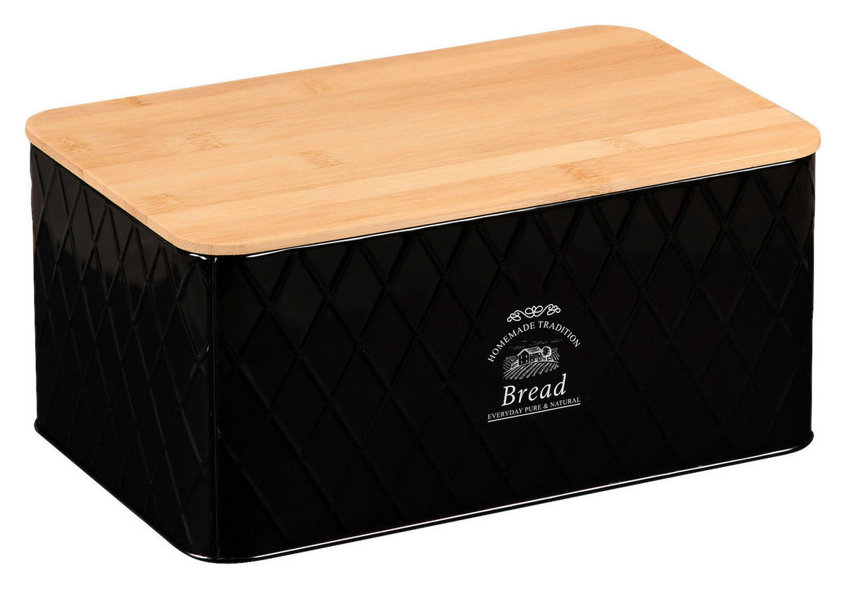 Kesper Brotkasten schwarz Kunststoff B/H/L: ca. 28x13x18 cm Brotbox - natur/schwarz (18,00/28,00/13,00cm) - Kesper