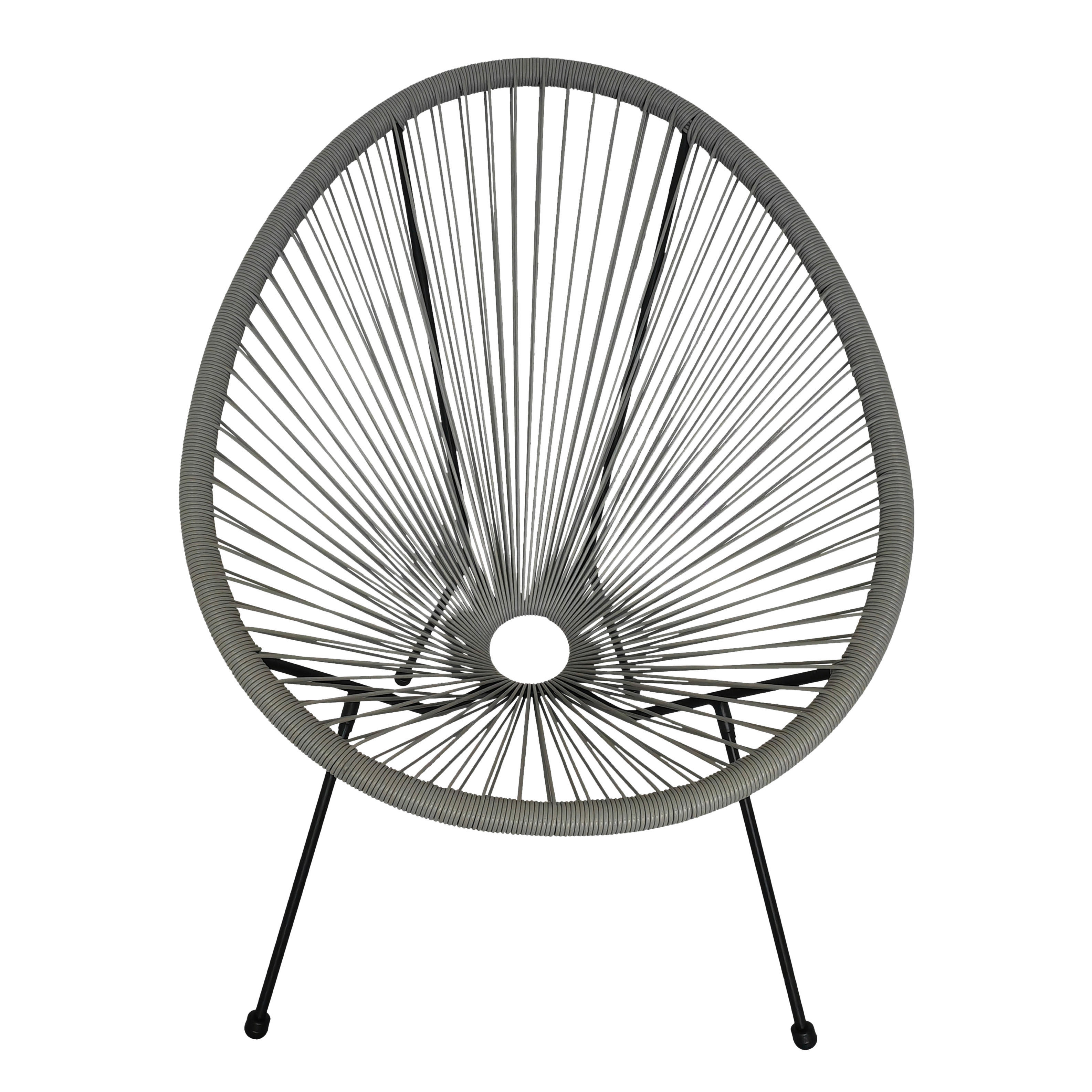 POCOline Gartensessel Acapulco grau Stahlrohr B/H/L: ca. 79x83x73 cm Acapulco - grau (73,00/79,00/83,00cm) - POCOline
